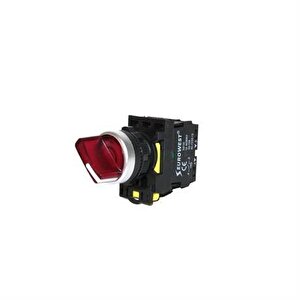 Işıklı Kalıcı Mandal Buton 0-1 Kırmızı Led 220v ( 5 Adet )