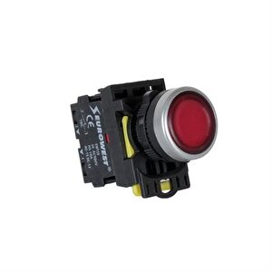 Işıklı Buton Kırmızı Led 220v ( 5 Adet )