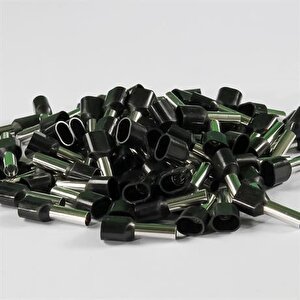 2x1,5mm Siyah Çift Girişli İzoleli Yüksük ( 1 Kutu 500 Adet )