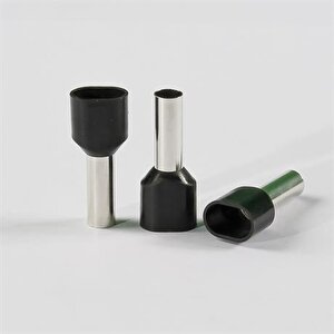 2x6,00mm Siyah Çift Girişli İzoleli Yüksük ( 1 Kutu 100 Adet )