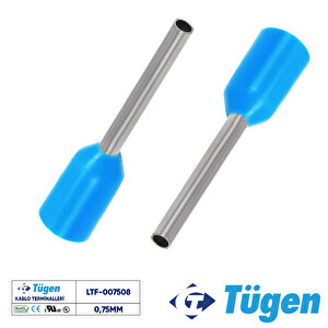 0,75mm İzoleli Yüksük Mavi ( 1 Kutu 1000 Adet )
