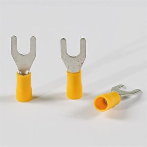 4,00-6,00mm M6 Çatal Tip İzoleli Kablo Ucu ( 1 Kutu 100 Adet )