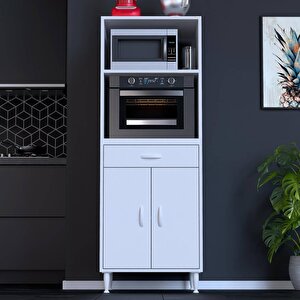 Oslo Üst 2 Göz Raf Kapaksız Alt 1 Çekmece 2 Göz Kapaklı Ankastre (56 Cm Derinlik) Dolap Seti Kapaksız