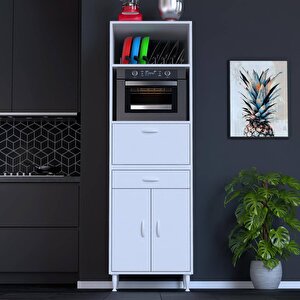 Ennet Üst 3 Göz Raf 1 Kapak Alt 1 Çekmece 2 Göz Kapaklı Ankastre (56 Cm Derinlik) Dolap Seti Kapaklı