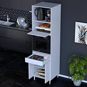 Jolly Üst Kapaklı Raf Orta Ankastre Alt Çekmeceli Dolap Seti