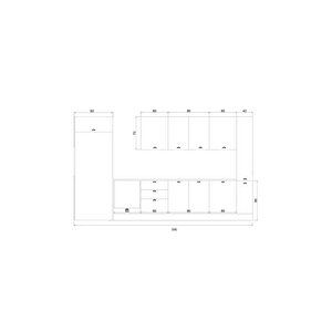 390 Cm %100 Mdf Greena White Mutfak Dolabı