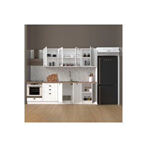 350 Cm %100 Mdf Greena White Mutfak Dolabı