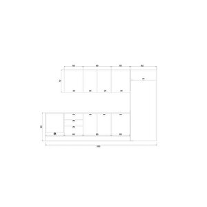 350 Cm %100 Mdf Greena White Mutfak Dolabı