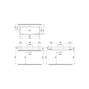 Scala Arch Tezgah Üstü Lavabo, 100 Cm, Mat Siyah 1079-004-0126