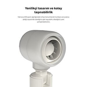 Taşınabilir Şarjlı 5 Kademeli El Fanı 7 Saat Kullanım 14000 Rpm Sessiz Mini Vantilatör Beyaz X6101