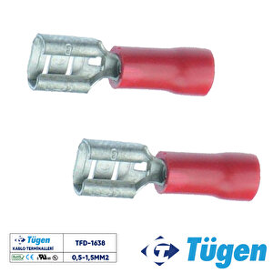 0,5-1,5mm2 / 6,4x0,8 Yarım İzoleli Dişi Kablo Ucu ( 1 Kutu 200 Adet )