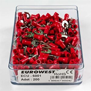 0,50-1,50mm M6 Çatal Tip İzoleli Kablo Ucu ( 1 Kutu 200 Adet )