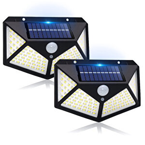 Geniş Açılı Solar 100 Led 3 Modlu Hareket Sensörlü Güneş Enerjili Bahçe Aydınlatma Led Işık