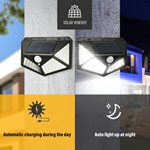 Geniş Açılı Solar 100 Led 3 Modlu Hareket Sensörlü Güneş Enerjili Bahçe Aydınlatma Led Işık