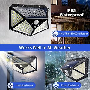 Geniş Açılı Solar 100 Led 3 Modlu Hareket Sensörlü Güneş Enerjili Bahçe Aydınlatma Led Işık
