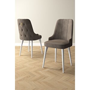 Mabel Beyaz 80x132 Açılabilir Mdf Masa Yemek Odası Takımı, Mutfak Takımı 4 Adet Sandalye