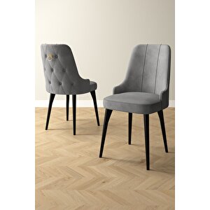 Mabel Siyah Mermer Desen 80x132 Açılabilir Mdf Masa Yemek Odası Takımı, Mutfak Takımı 6 Adet Sandalye