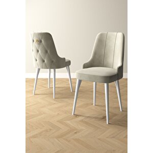 Mabel Beyaz Mermer Desen 80x132 Açılabilir Mdf Masa Yemek Odası Takımı,mutfak Takımı 6 Adet Sandalye