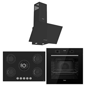 Flowart Evolis Essential Siyah 3'lü Ankastre Set ( Qbl63cs-rs035-d086 )