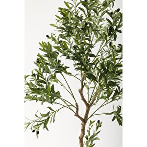 Yapay Zeytin Ağacı 175 Cm Kahverengi Gold Metal Saksı