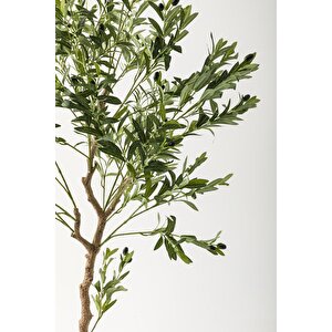 Yapay Zeytin Ağacı 175 Cm Kahverengi Gold Metal Saksı