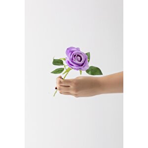 Yapay Kadife Gül Tek Dal Mor 50 Cm