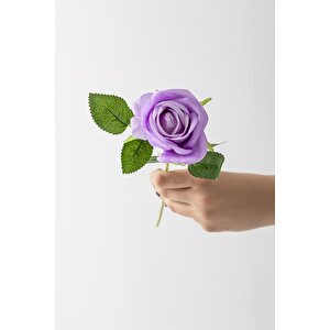 Yapay Kadife Gül Tek Dal Mor 50 Cm