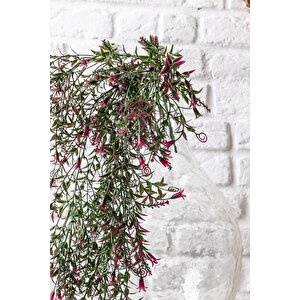 Yapay Sarmaşık Uv Korumalı Küpe Yeşil Pembe 80 Cm 5 Dal
