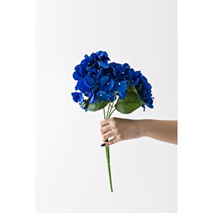 Yapay Ortanca Çiçeği Mavi 45 Cm 5 Dal