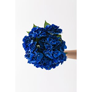 Yapay Ortanca Çiçeği Mavi 45 Cm 5 Dal