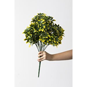 Yapay Şefrole Demeti Sarı Yeşil 60 Cm 24 Dal(uv)
