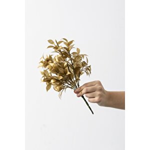 Yapay Limon Yaprağı Demeti Gold 30 Cm 7 Dal(uv)