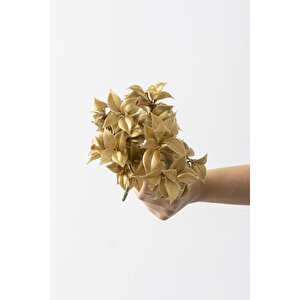 Yapay Limon Yaprağı Demeti Gold 30 Cm 7 Dal(uv)