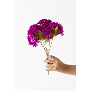 Yapay Ortanca Çiçeği 35 Cm 7 Dal Mor