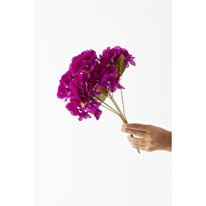 Yapay Ortanca Çiçeği 35 Cm 7 Dal Mor