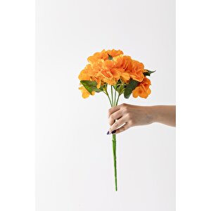 Yapay Ortanca Çiçeği Turuncu 45 Cm 7 Dal