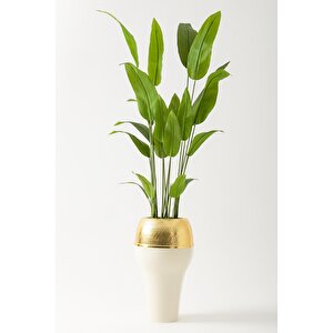 Yapay Starliçe Ağacı 230 Cm Krem Gold Geniş Bilezkli Damla Saksı