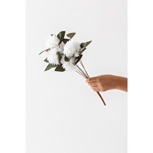 Yapay Kasımpatı Çiçeği Beyaz 40 Cm 5 Dal