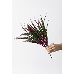 Yapay Saz Demeti Yeşil Pembe 40 Cm 5 Dal(uv)