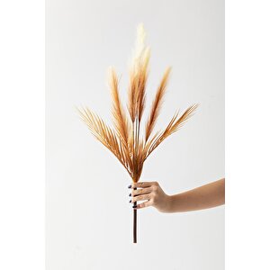 Yapay Tüylü Palmiye Yaprağı 75 Cm 8 Dal Kahverengi
