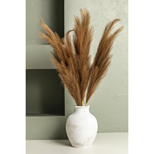 Yapay Tüylü Palmiye Yaprağı 75 Cm 8 Dal Kahverengi