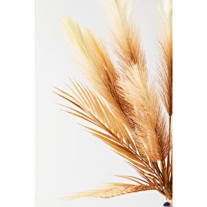 Yapay Tüylü Palmiye Yaprağı 75 Cm 8 Dal Kahverengi