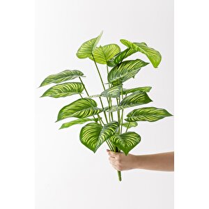 Yapay Salon Köşe Çiçeği Devetabanı Yeşil Sarı 65 Cm Saksısız