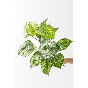 Yapay Salon Köşe Çiçeği Devetabanı Yeşil Sarı 65 Cm Saksısız