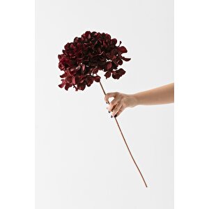 Yapay Vazo Çiçeği Ortanca 75 Cm 5 Dal Bordo