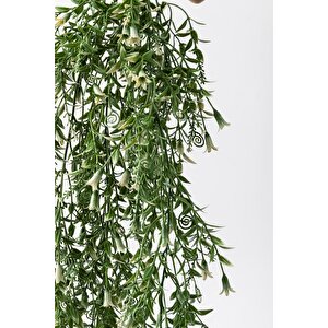Yapay Sarmaşık Uv Korumalı Küpe Yeşil Beyaz 80 Cm 5 Dal