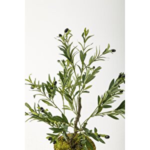 Yapay Zeytin Ağacı 85 Cm Gold Metal Saksı