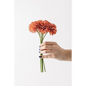 Yapay Kasımpatı Çiçeği Koyu Turuncu 25 Cm 7 Dal