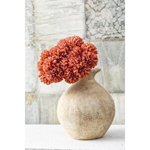 Yapay Kasımpatı Çiçeği Koyu Turuncu 25 Cm 7 Dal