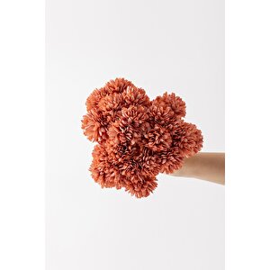 Yapay Kasımpatı Çiçeği Koyu Turuncu 25 Cm 7 Dal